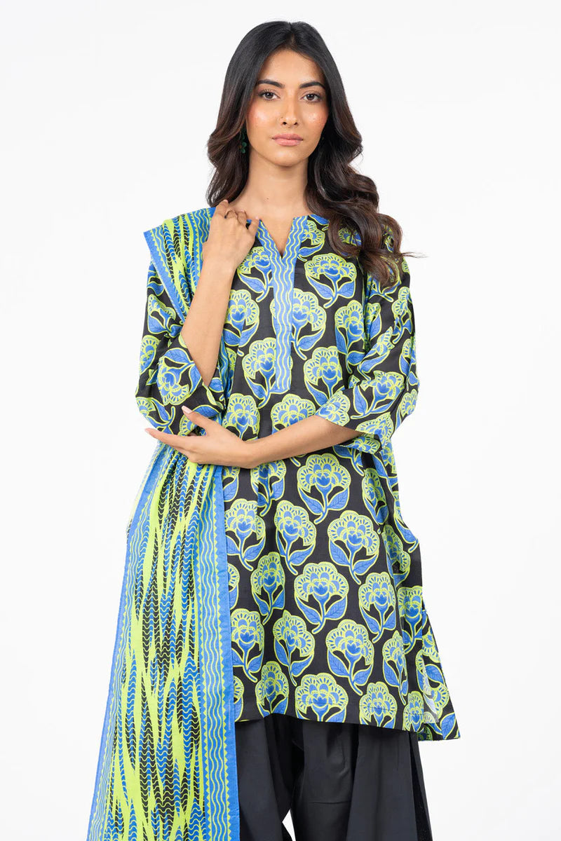 Alkaram 3pc Unstitched Khaddar Suit | Black