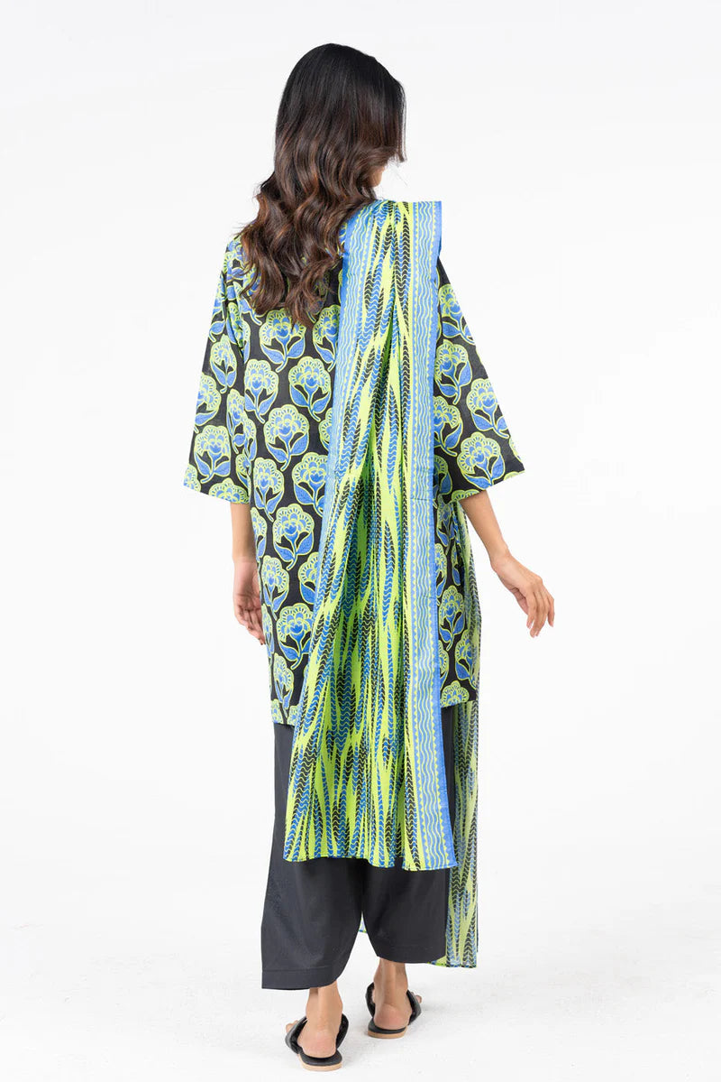 Alkaram 3pc Unstitched Khaddar Suit | Black