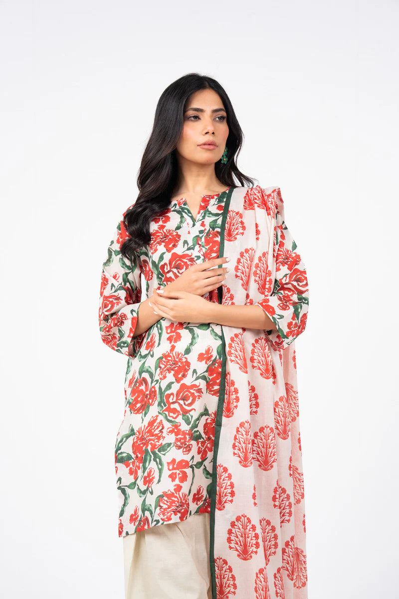 Alkaram 3pc Unstitched Khaddar Suit | Cream