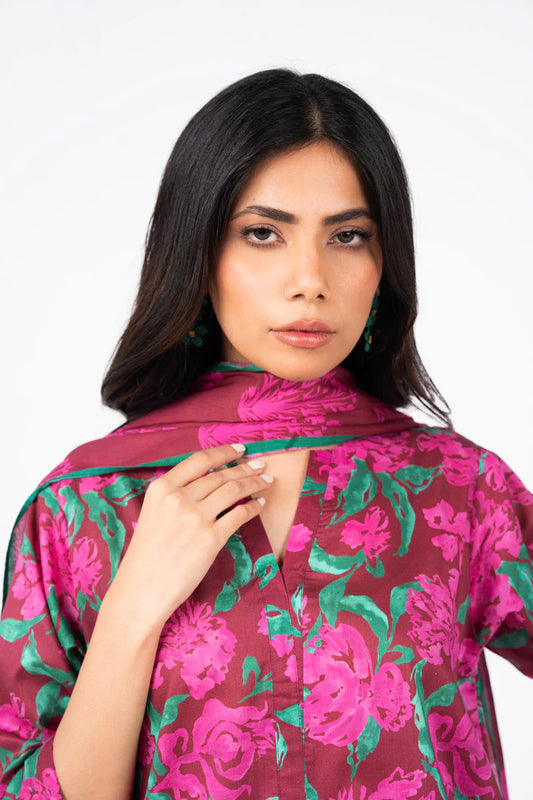 Alkaram 3pc Unstitched Khaddar Suit | Red