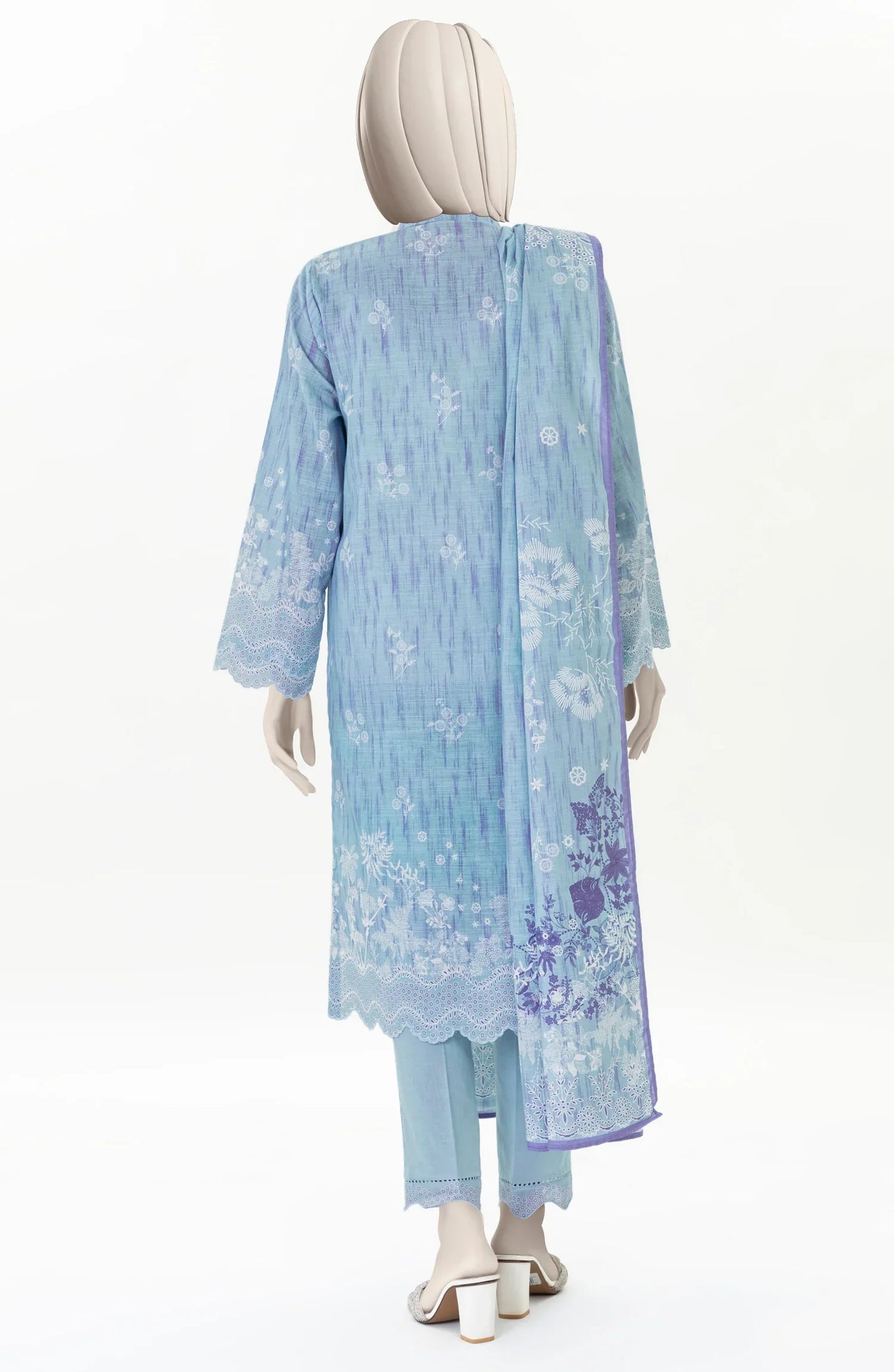 Sky Blue | Mtj-Tariq Jamil 3pc Unstitched Khaddar Suit