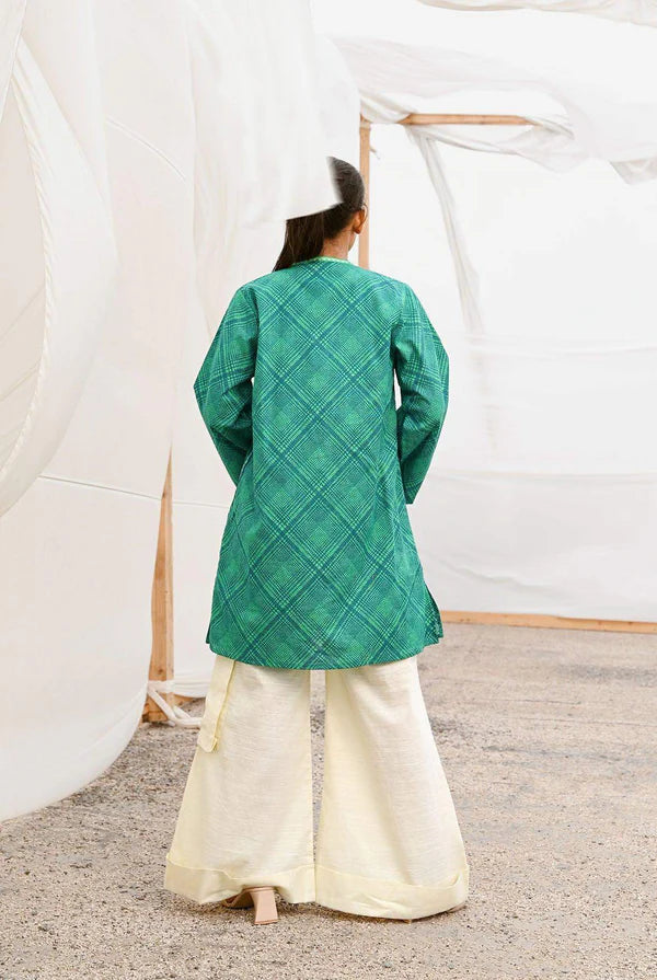 Mizaj 1pc Unstitched Khaddar Shirt | Green