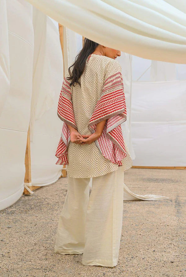 Mizaj 1pc Unstitched Khaddar Shirt | Ash White
