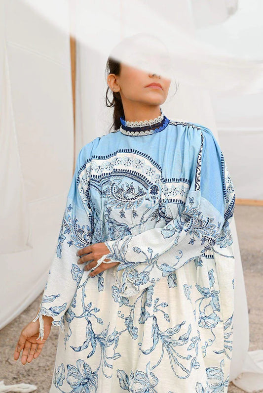 Mizaj 1pc Unstitched Khaddar Shirt | Ash White