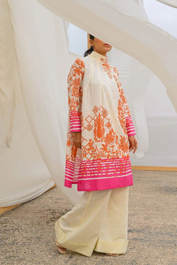 Mizaj 1pc Unstitched Khaddar Shirt | Cream