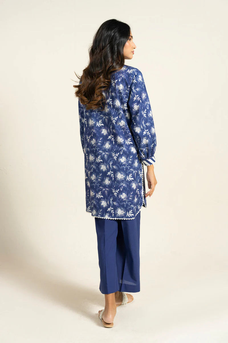 Blue - Alkaram 1pc Unstitched Lawn Shirt