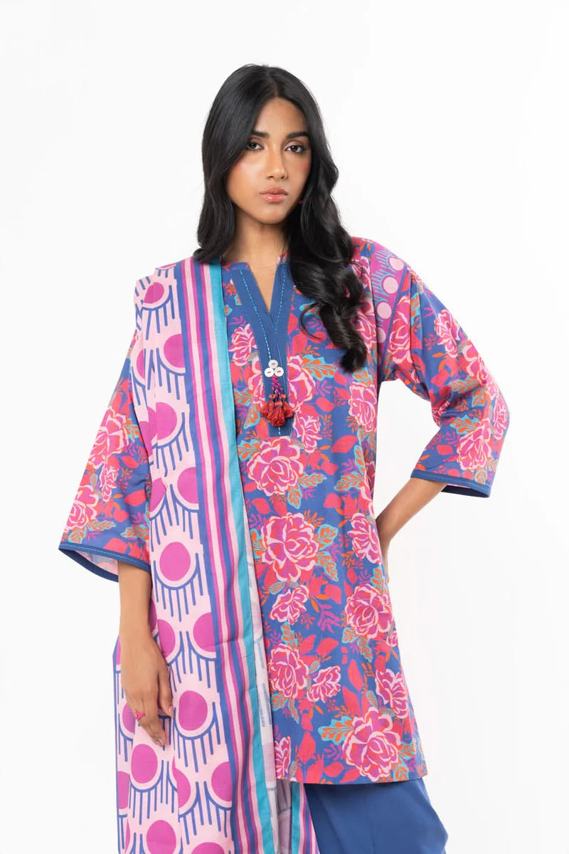 Alkaram 3pc Unstitched Khaddar Suit | Blue