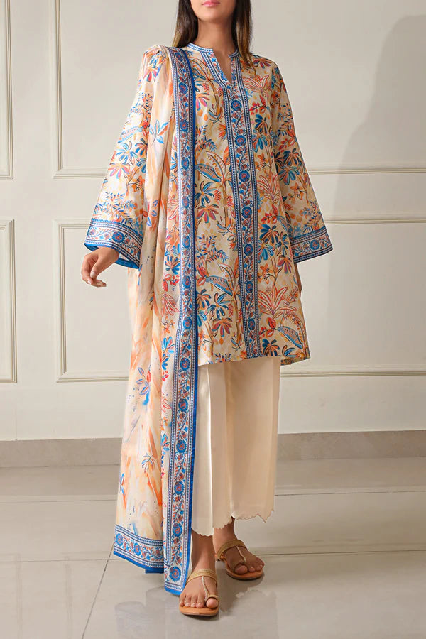 Off White | Saya 3pc Unstitched Lawn Suit