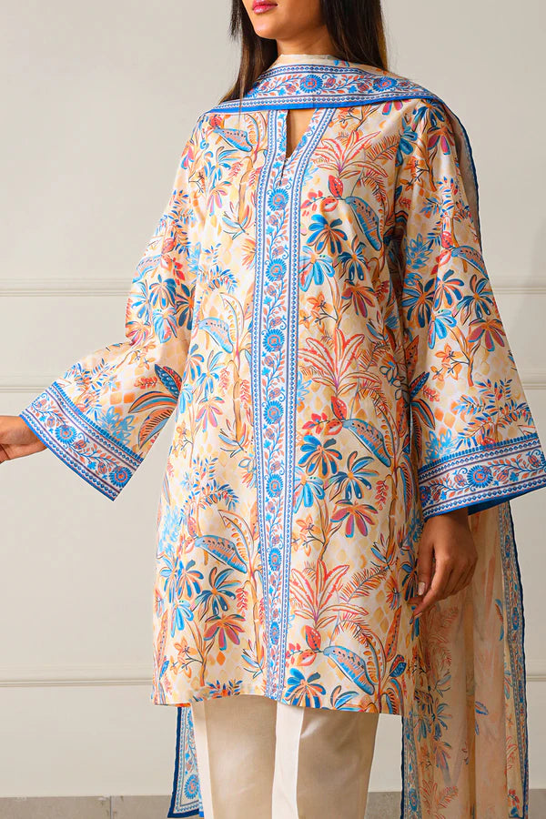 Off White | Saya 3pc Unstitched Lawn Suit