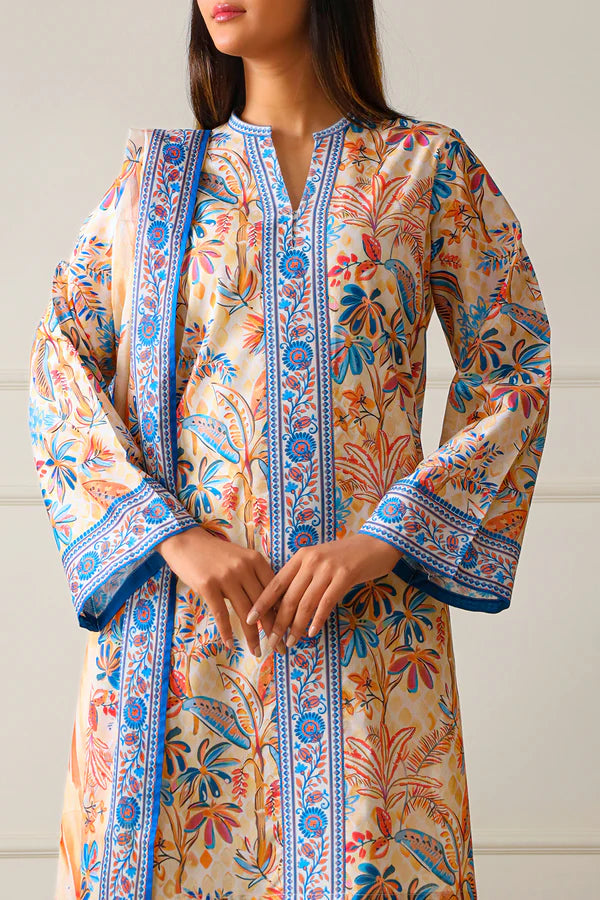 Off White | Saya 3pc Unstitched Lawn Suit