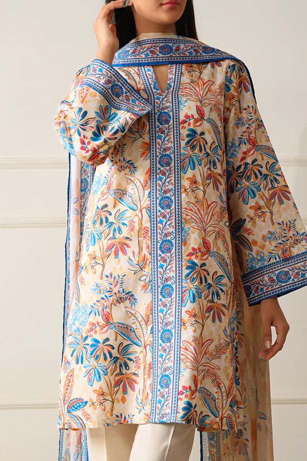 Off White | Saya 3pc Unstitched Lawn Suit