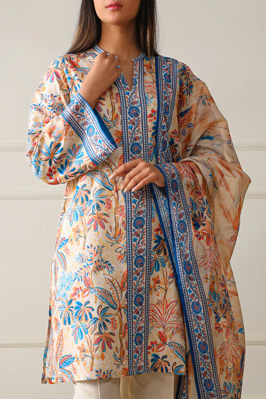 Off White | Saya 3pc Unstitched Lawn Suit