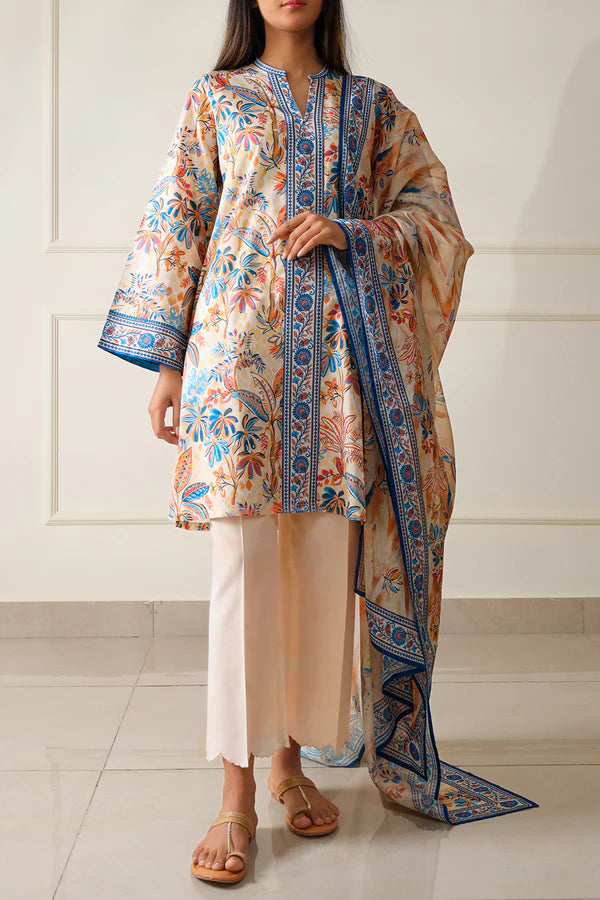 Off White | Saya 3pc Unstitched Lawn Suit