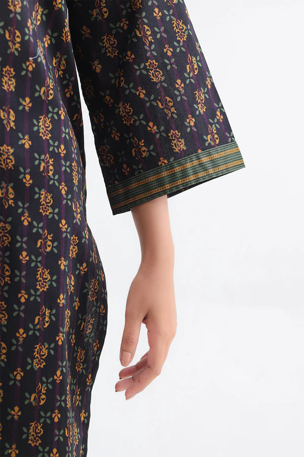 Black| Saya 2PC Unstitched Lawn Suit