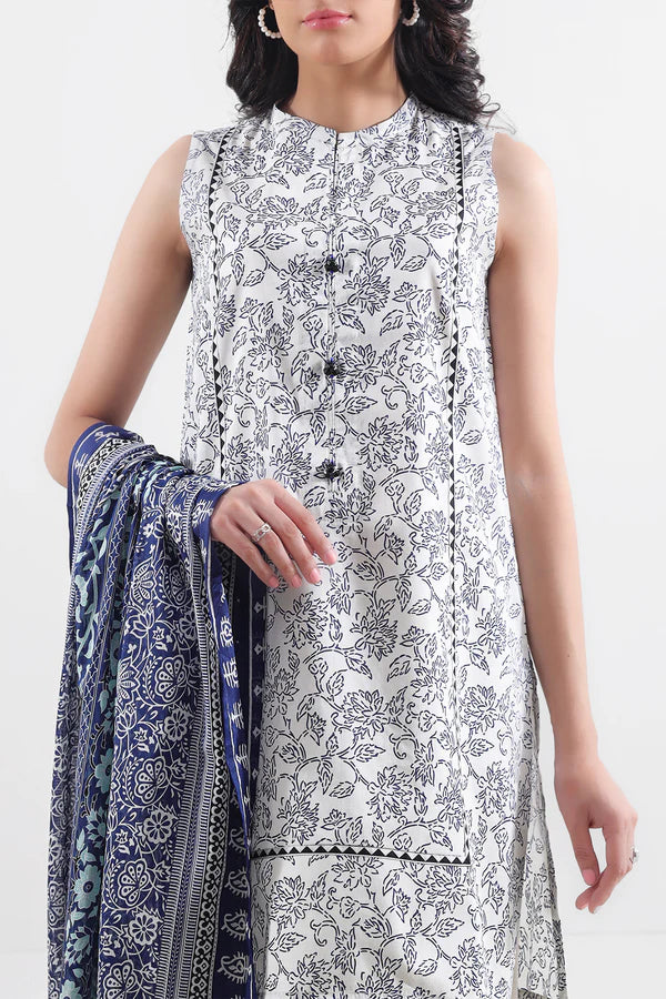 Beige| Saya 2PC Unstitched Lawn Suit