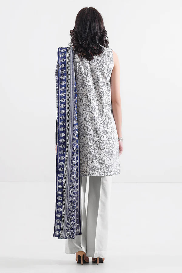 Beige| Saya 2PC Unstitched Lawn Suit
