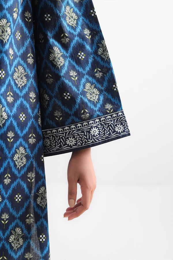 Blue| Saya 2PC Unstitched Lawn Suit