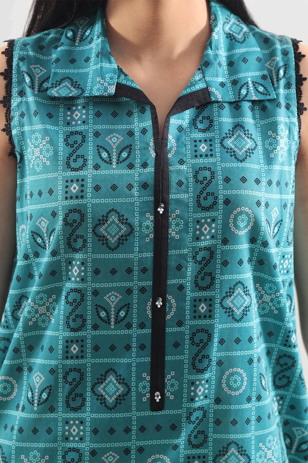 Teal| Saya 2PC Unstitched Lawn Suit