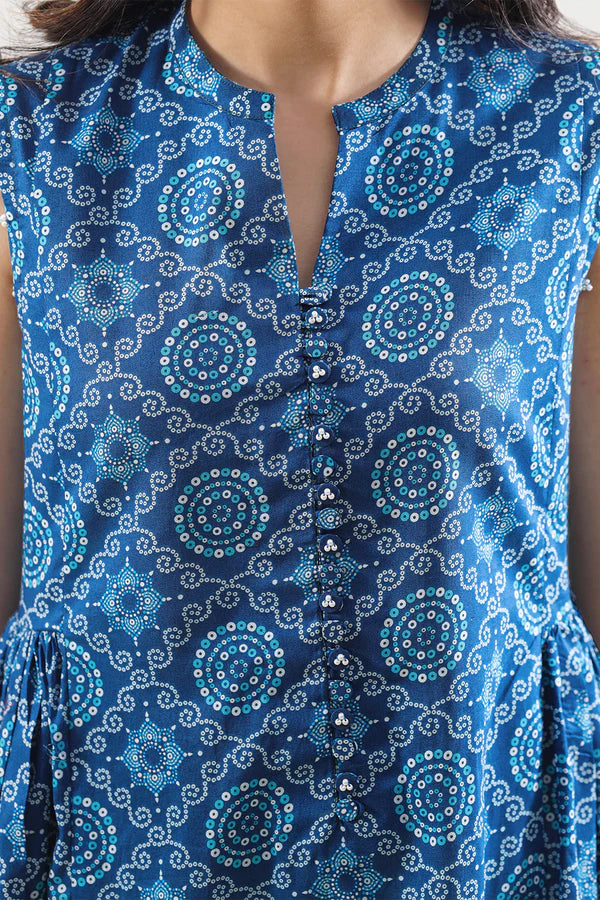 Blue| Saya 2PC Unstitched Lawn Suit