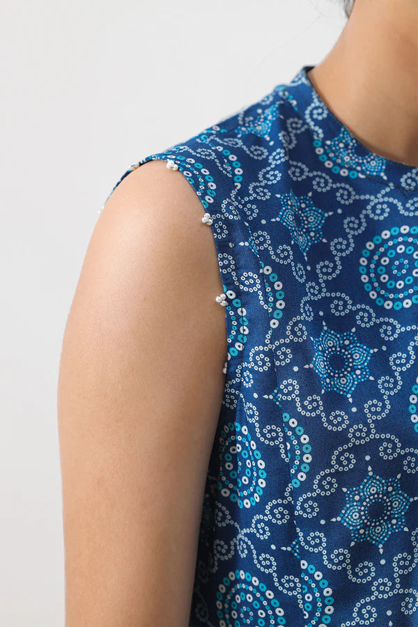 Blue| Saya 2PC Unstitched Lawn Suit