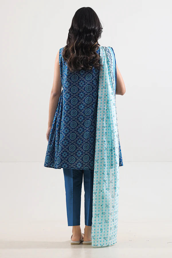 Blue| Saya 2PC Unstitched Lawn Suit