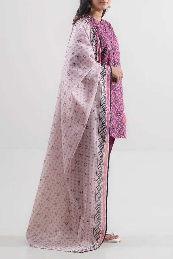 Plum| Saya 2PC Unstitched Lawn Suit