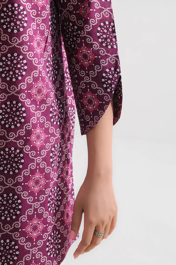 Plum| Saya 2PC Unstitched Lawn Suit