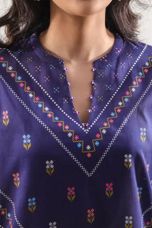 Royal Blue | Saya 3pc Unstitched Lawn Suit