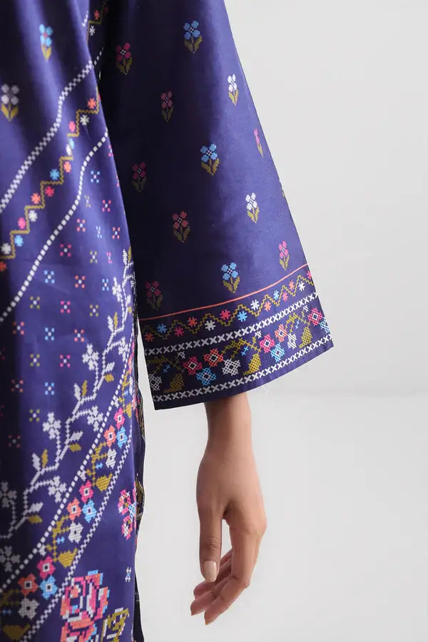 Royal Blue | Saya 3pc Unstitched Lawn Suit