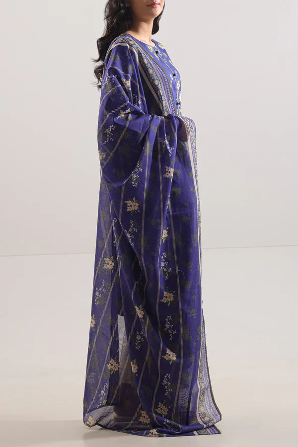 Blue | Saya 3pc Unstitched Lawn Suit