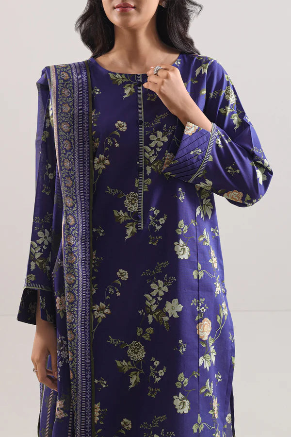 Blue | Saya 3pc Unstitched Lawn Suit
