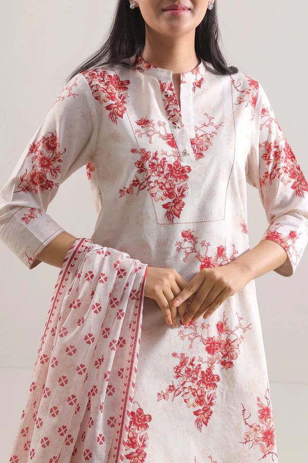 Peach | Saya 3pc Unstitched Lawn Suit