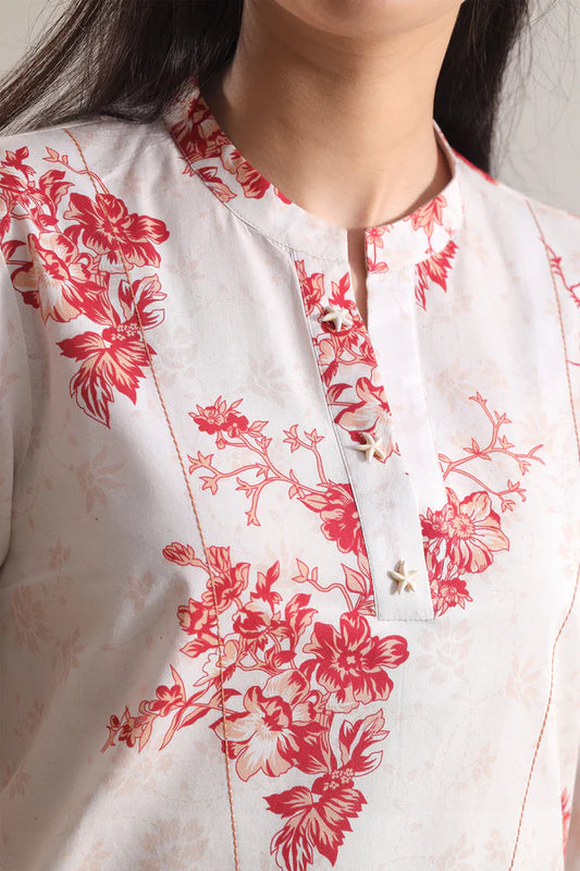 Peach | Saya 3pc Unstitched Lawn Suit