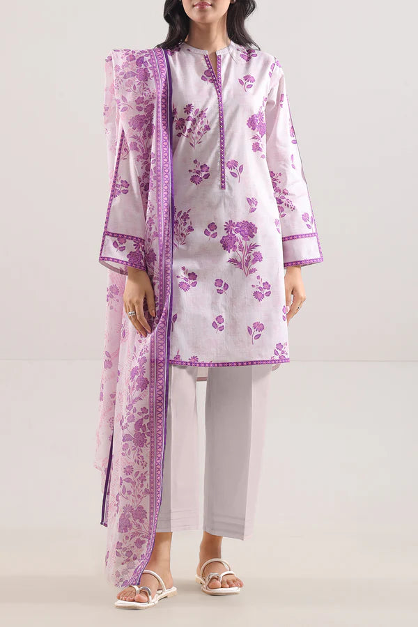 Lavender | Saya 3pc Unstitched Lawn Suit