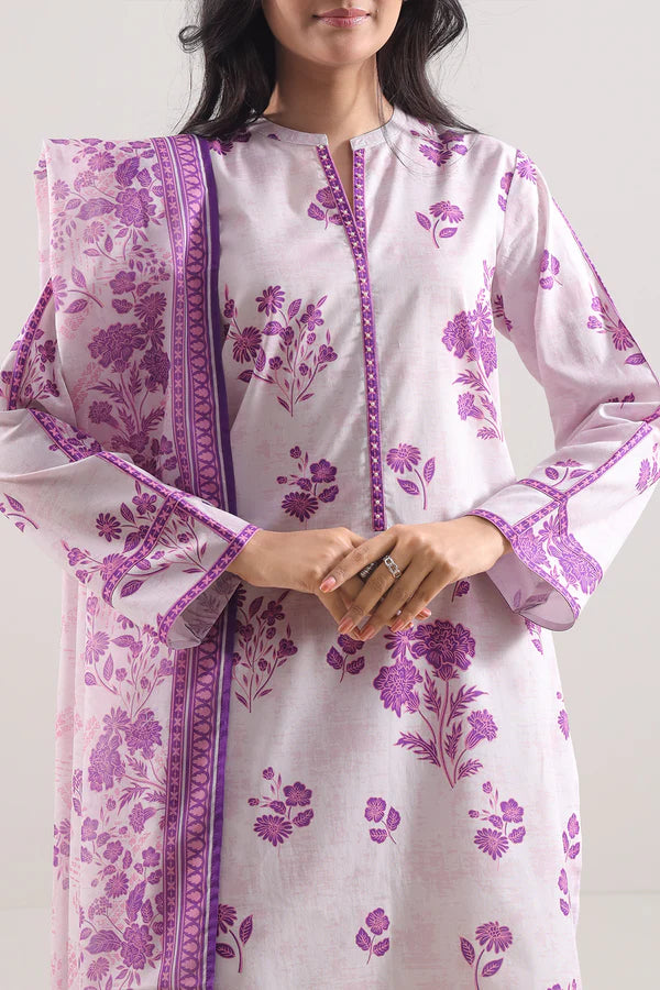 Lavender | Saya 3pc Unstitched Lawn Suit