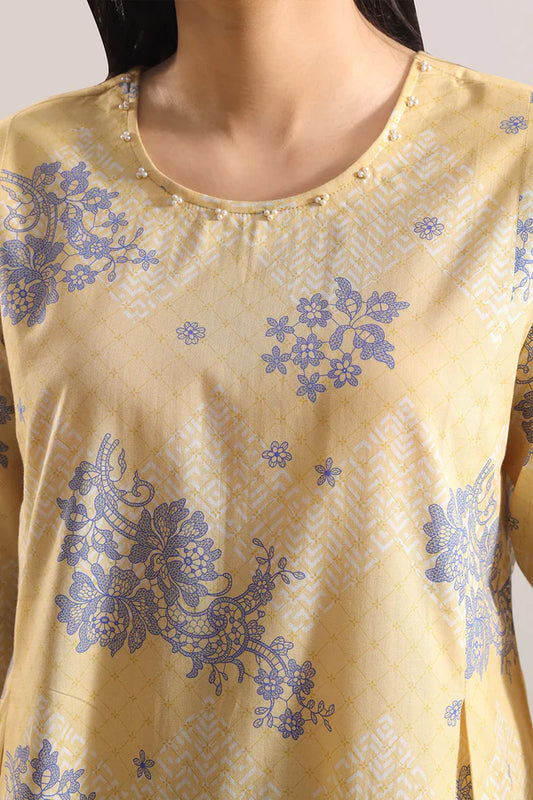 Lemon Yellow | Saya 3pc Unstitched Lawn Suit