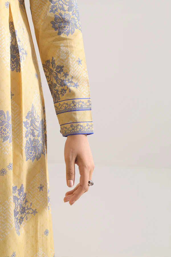 Lemon Yellow | Saya 3pc Unstitched Lawn Suit