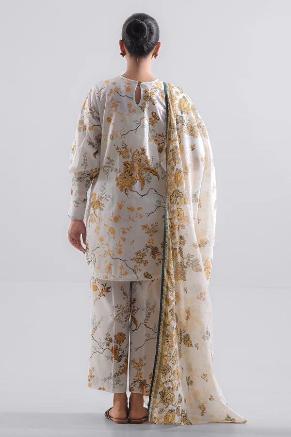 Ivory| Saya 2PC Unstitched Lawn Suit