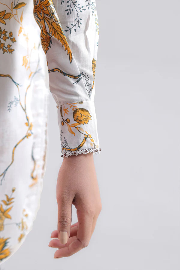 Ivory| Saya 2PC Unstitched Lawn Suit