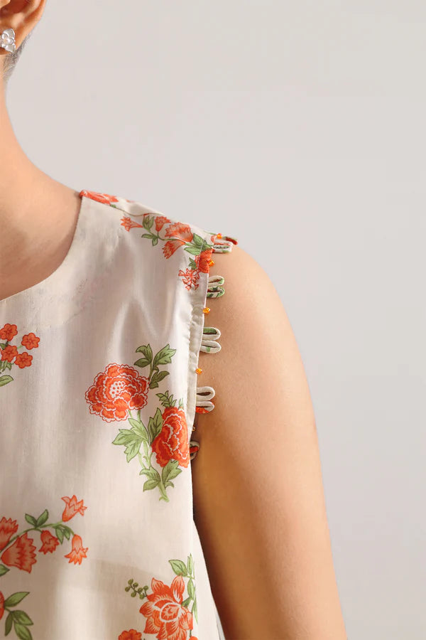 Ivory | Saya 3pc Unstitched Lawn Suit