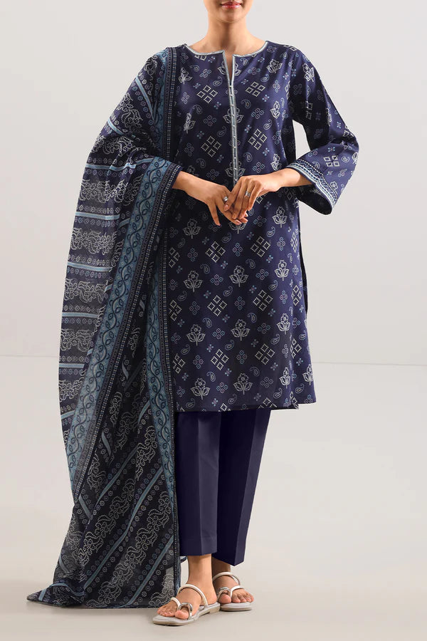 Blue | Saya 3pc Unstitched Lawn Suit