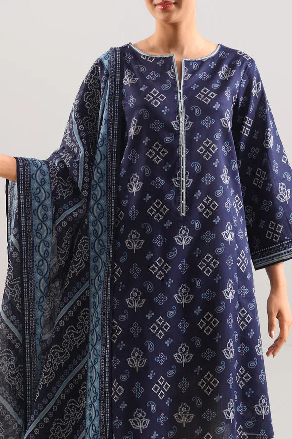 Blue | Saya 3pc Unstitched Lawn Suit