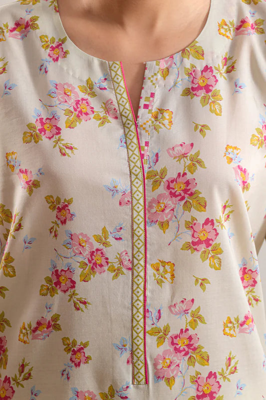 Ivory | Saya 3pc Unstitched Lawn Suit