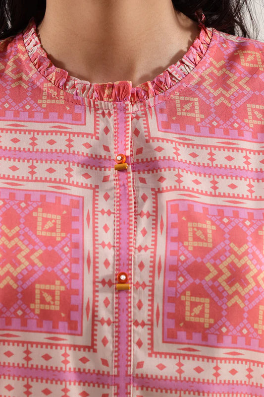 Peach | Saya 3pc Unstitched Lawn Suit