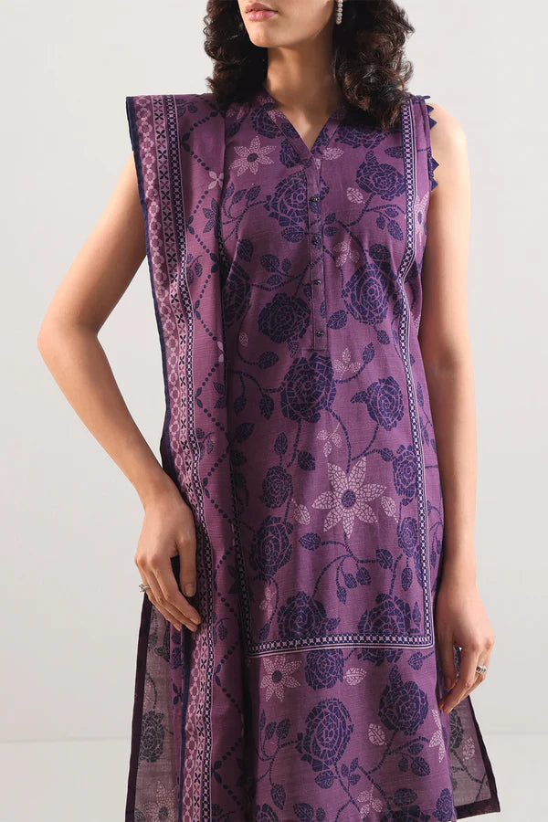 Saya 3pc Unstitched Khaddar Suit | Mauve