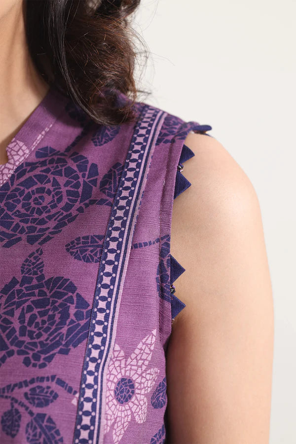 Saya 3pc Unstitched Khaddar Suit | Mauve
