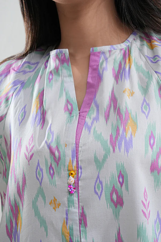 White | Saya 2PC Unstitched Lawn Suit