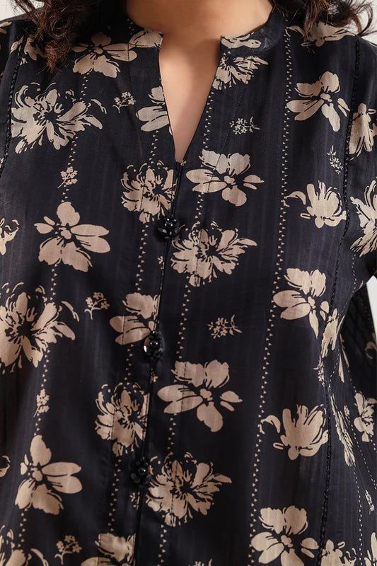 Black | Saya 2PC Unstitched Lawn Suit