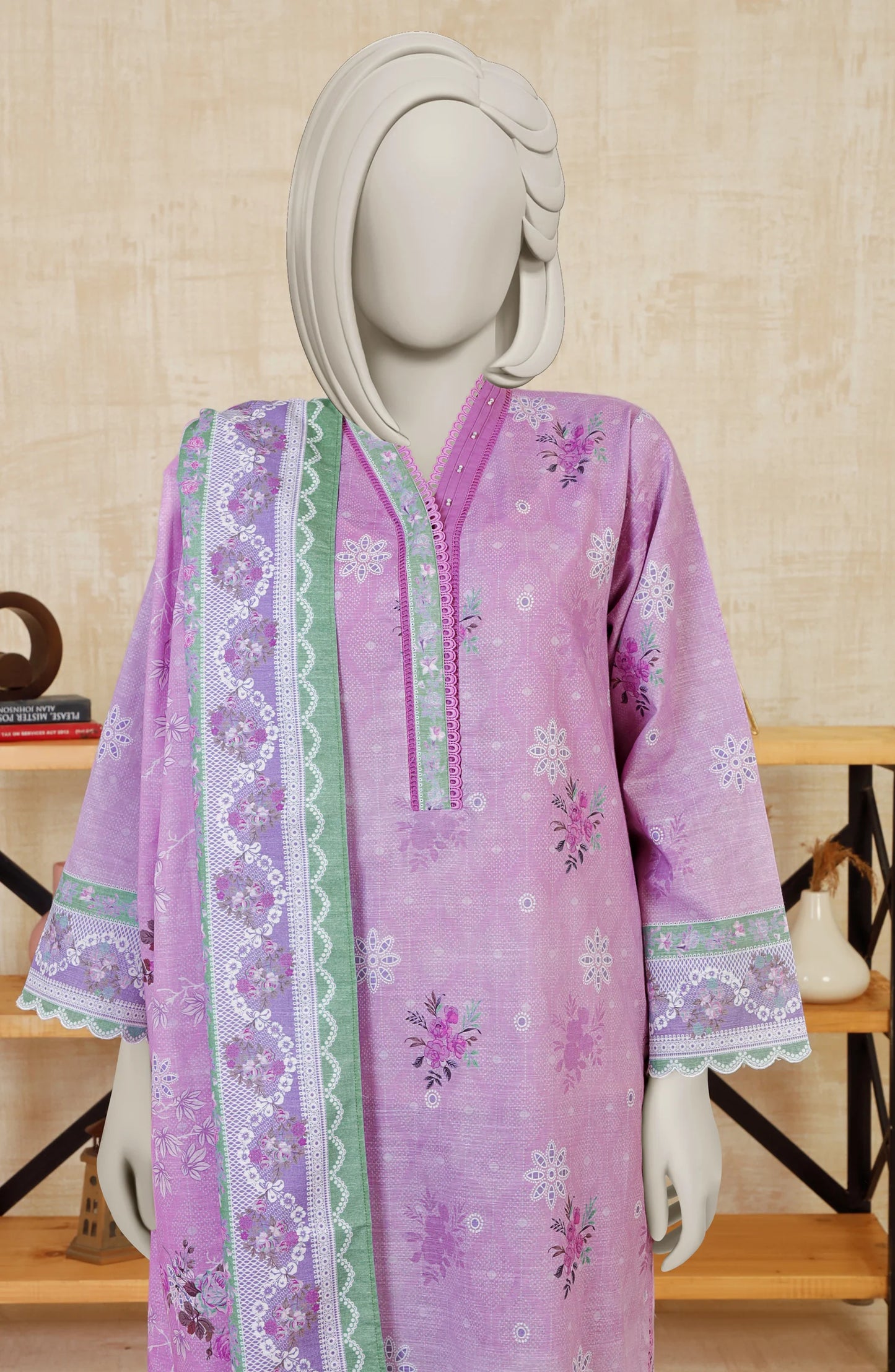 Orchid | Mtj-Tariq Jamil 3pc Unstitched Khaddar Suit