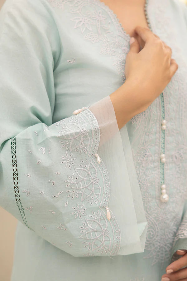 Mint | Zellbury 3pc Unstitched Embroidered Lawn Suit